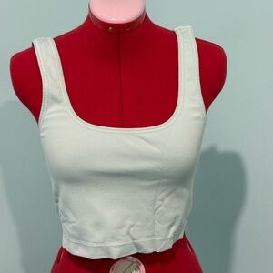 Athleta Ribbed Cropped Tank Top, Santorini blue, size large